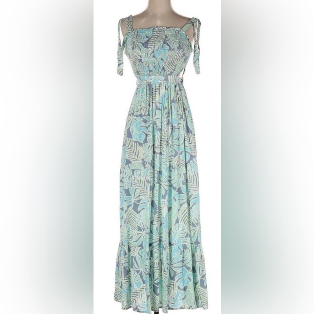 Sincerely Jules Tropical Side Cut-Out Maxi Dress